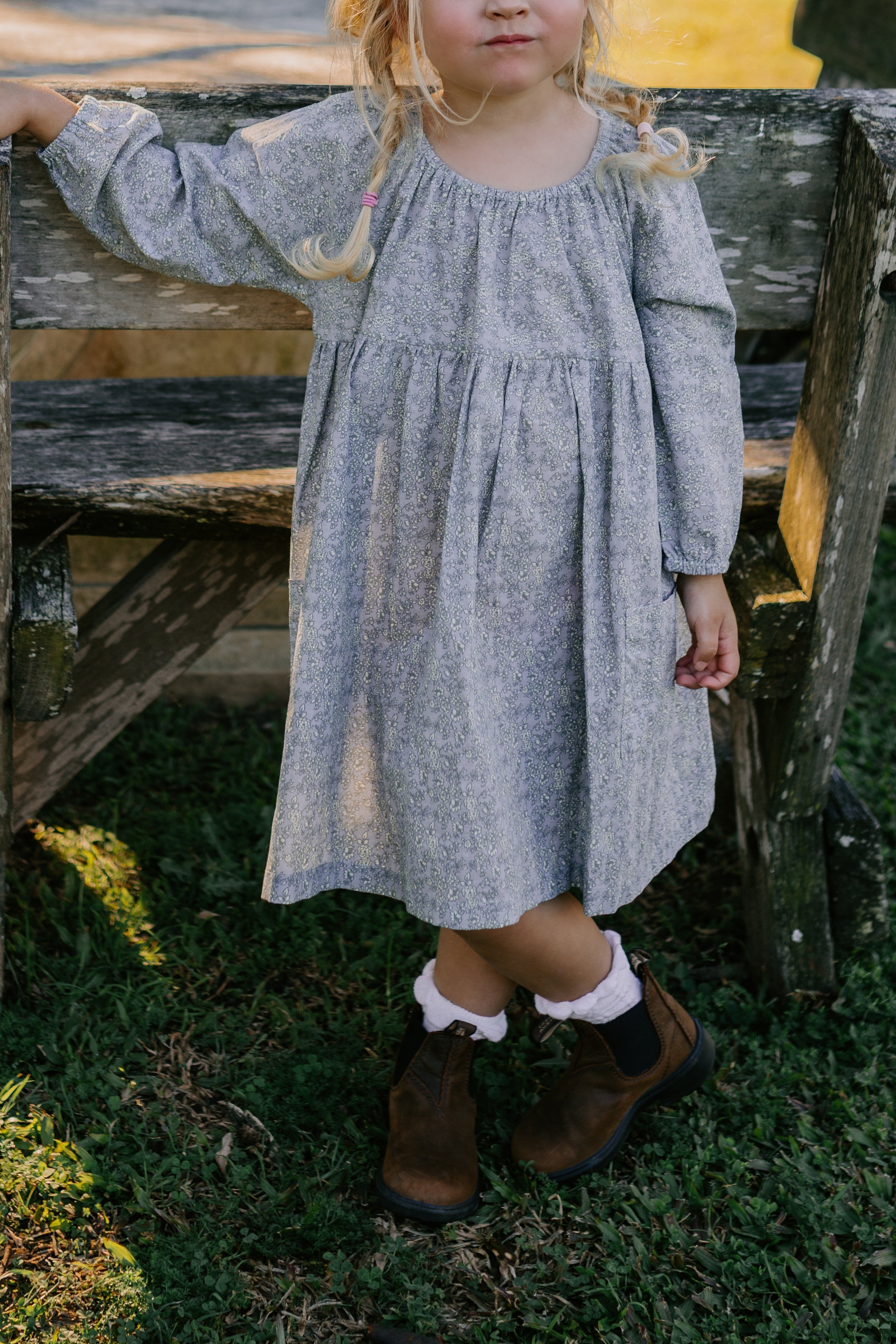 Olivia Dress in Forget Me Not | Printebebe