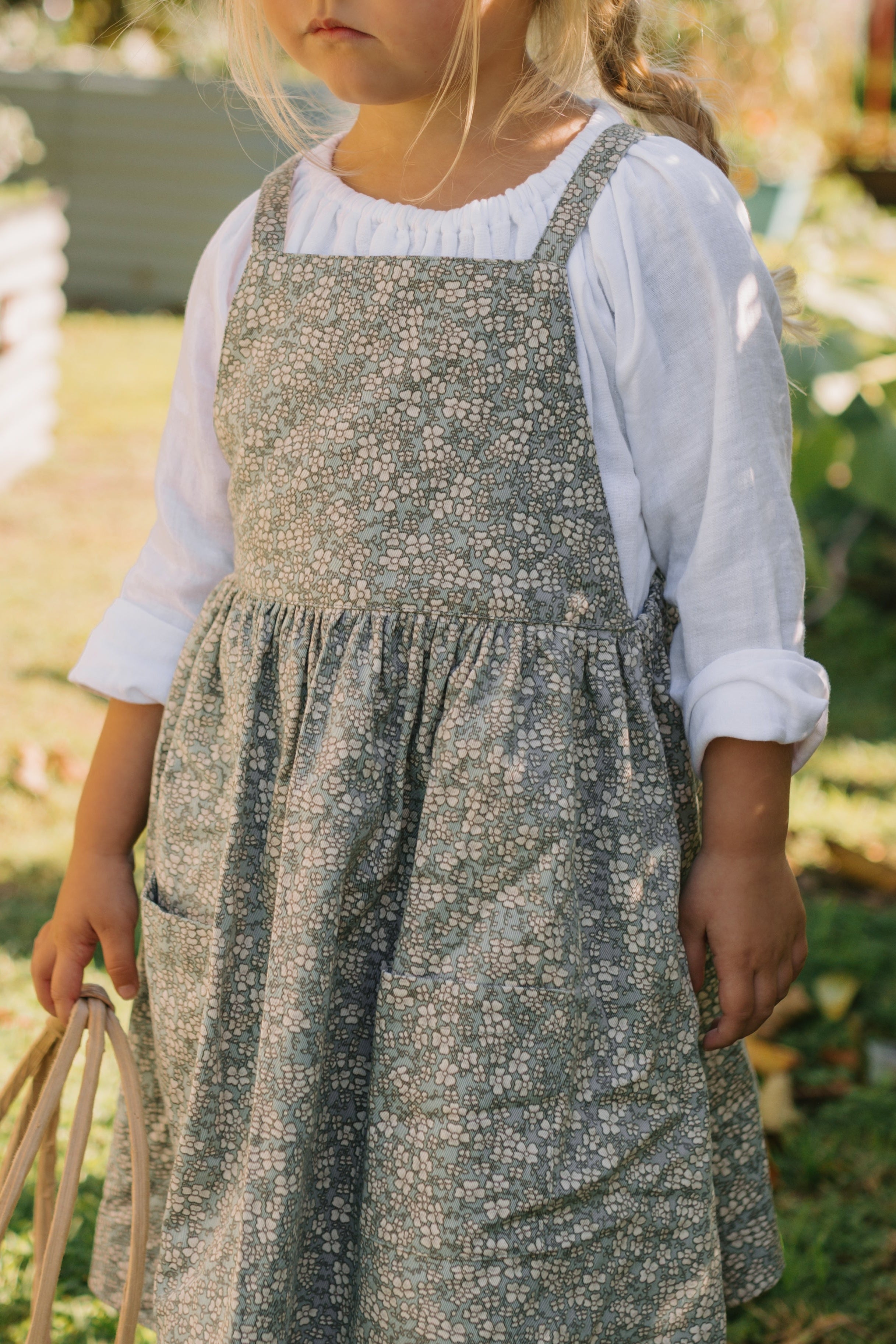 Holiday Dress in Twill Winter Daisy - printebebe.com