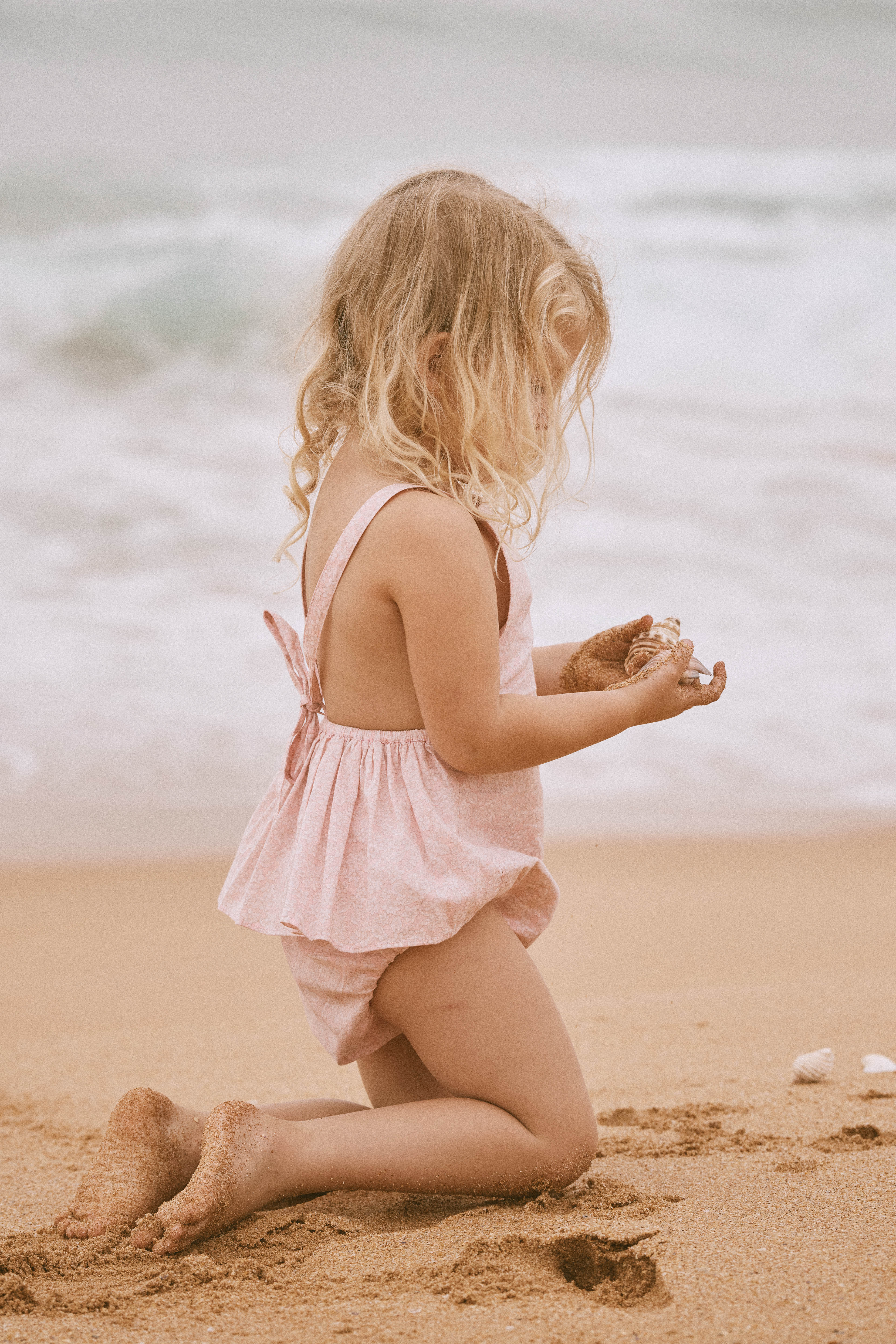 Sunshine Romper in Petal Pink Field Flower - printebebe.com