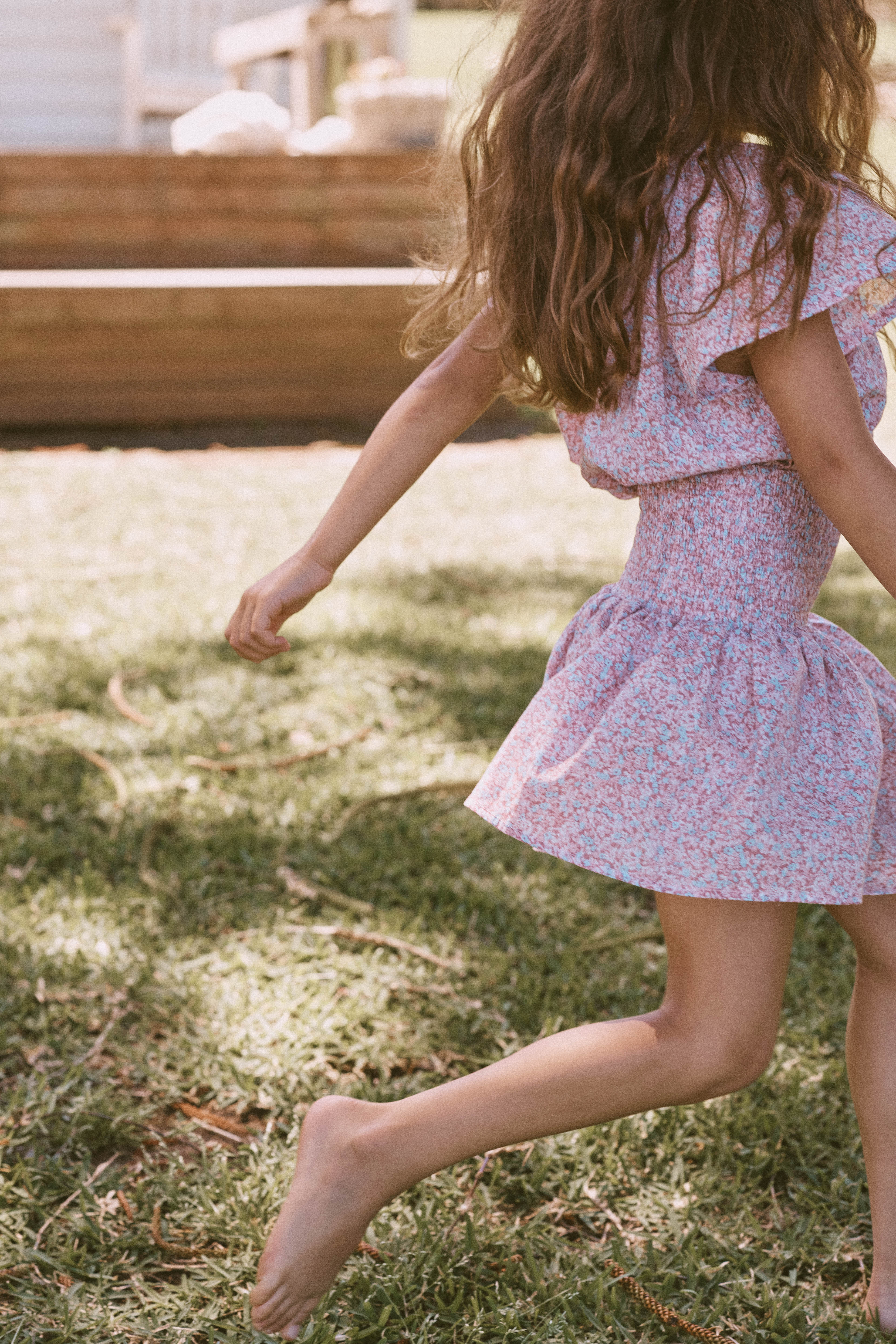 Ruched Skirt in Rosewater Mini Flower - printebebe.com