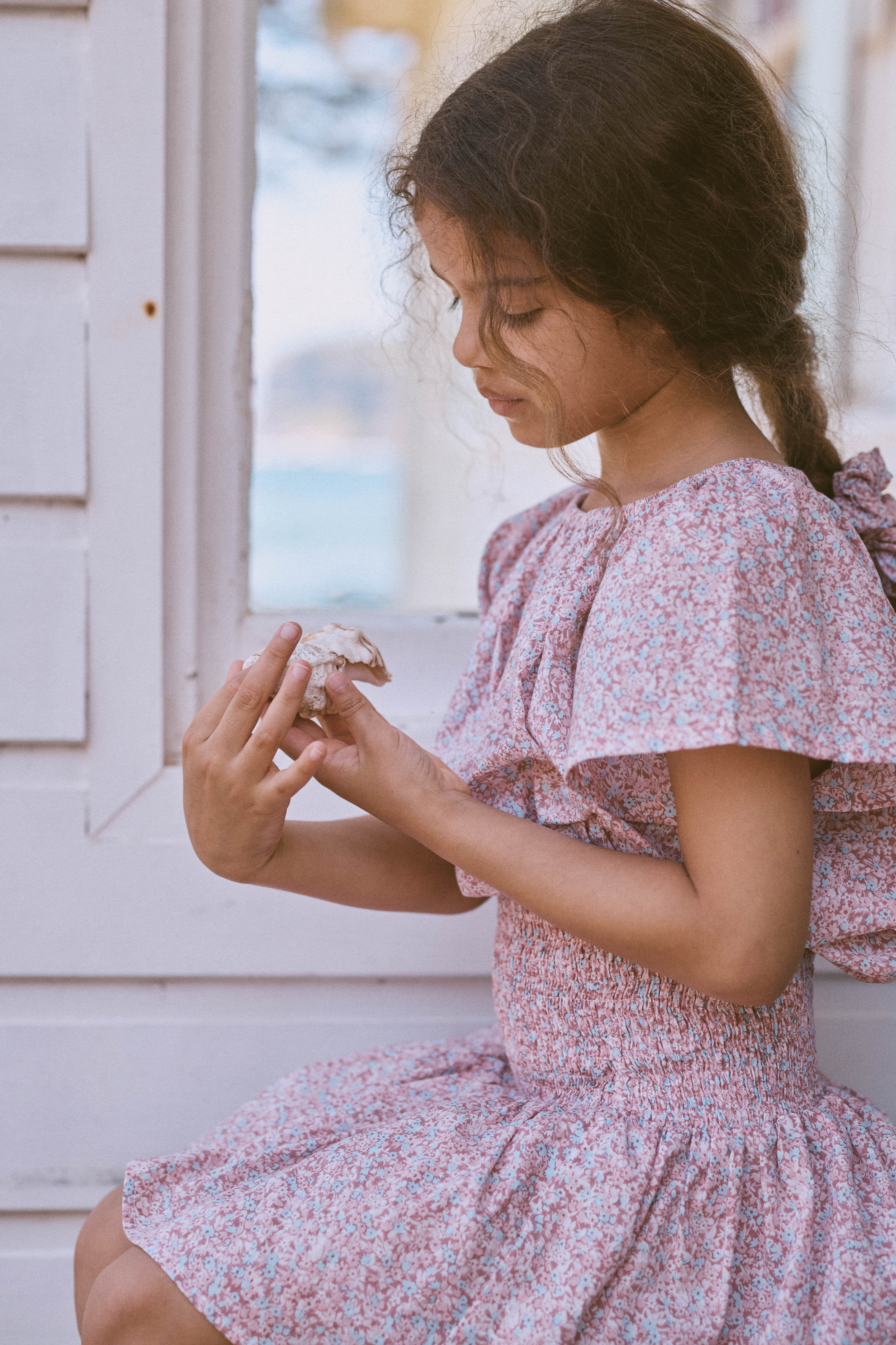 Flutter Top in Rosewater Mini Flower - printebebe.com
