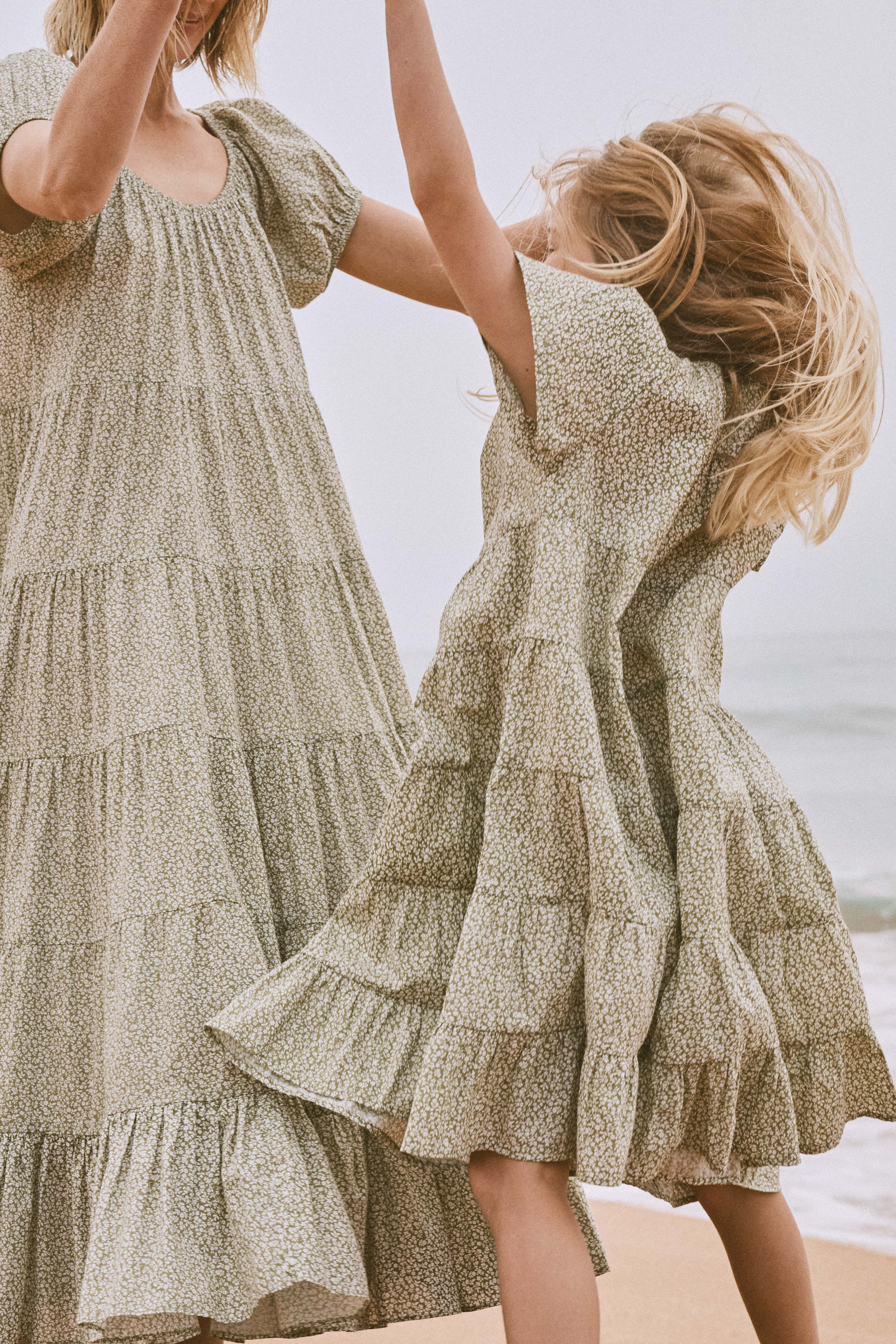 Mademoiselle Dress in Sage Posy - printebebe.com