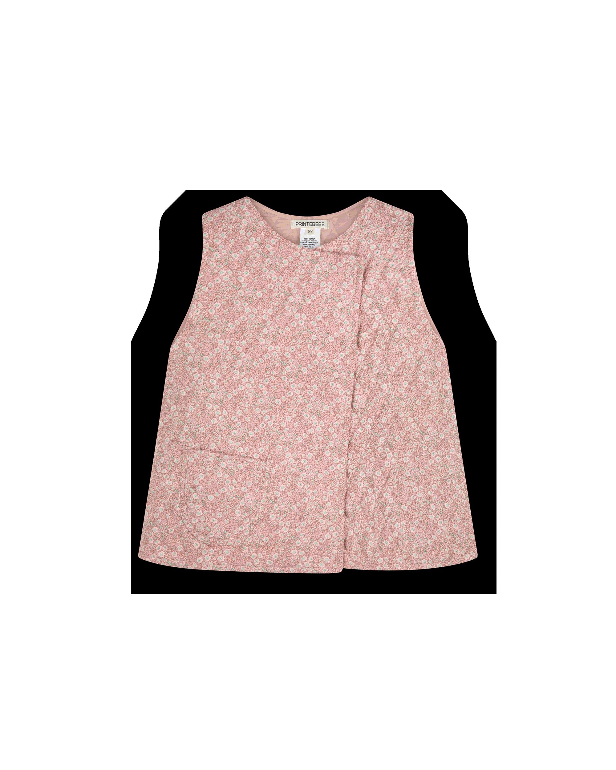 Quilted Vest in Blush March Flower - printebebe.com