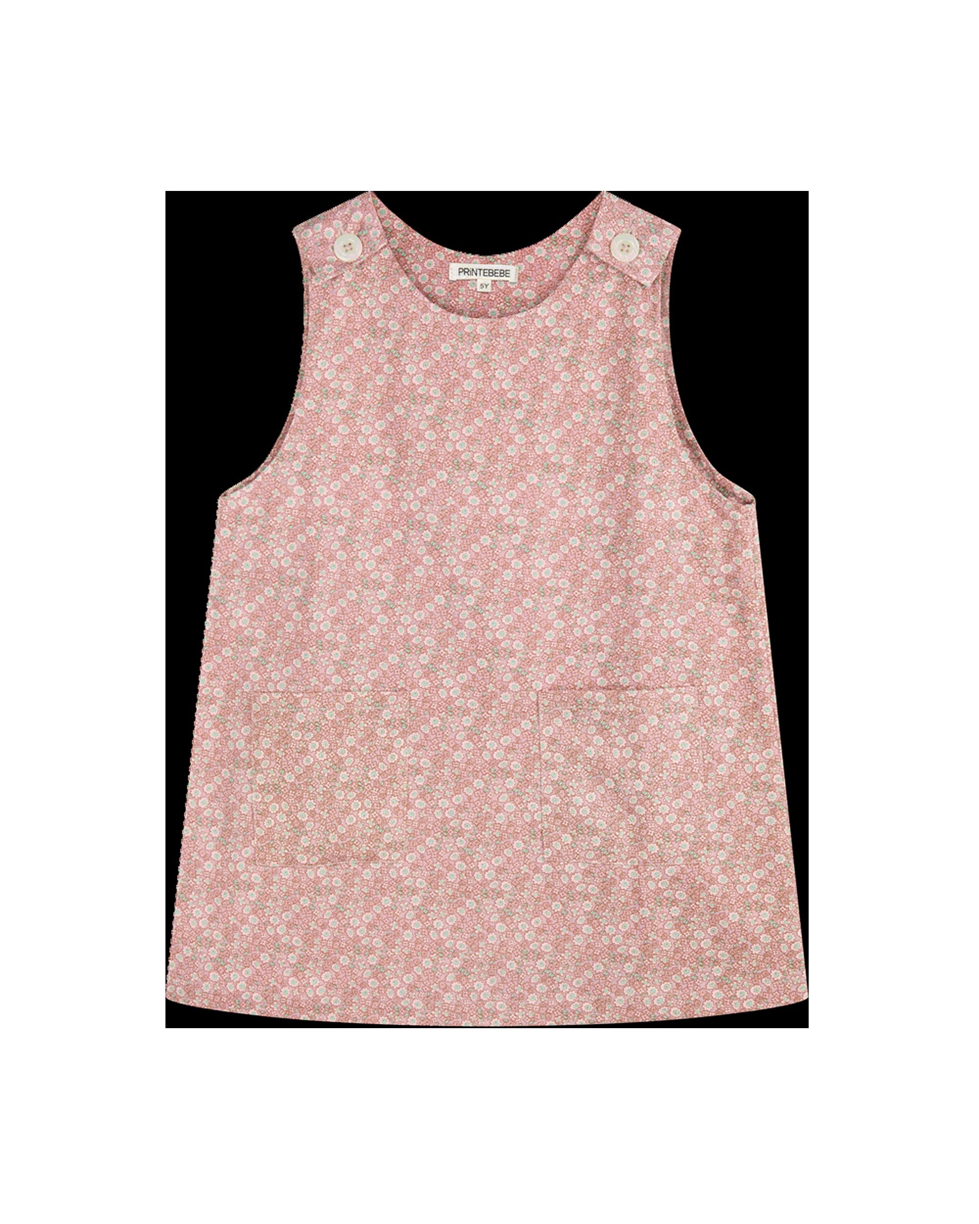 Weekday Dress in Blush Twill March Flower - printebebe.com