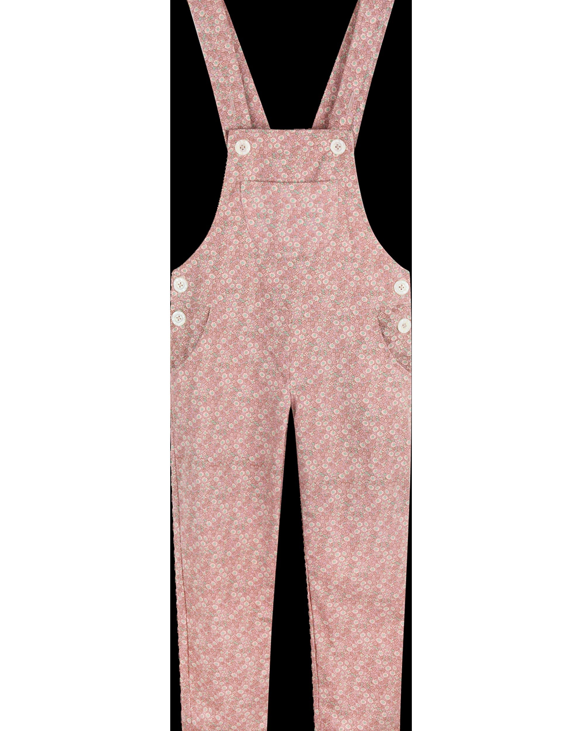 Landgirl Dungarees in Blush March Flower Twill - printebebe.com