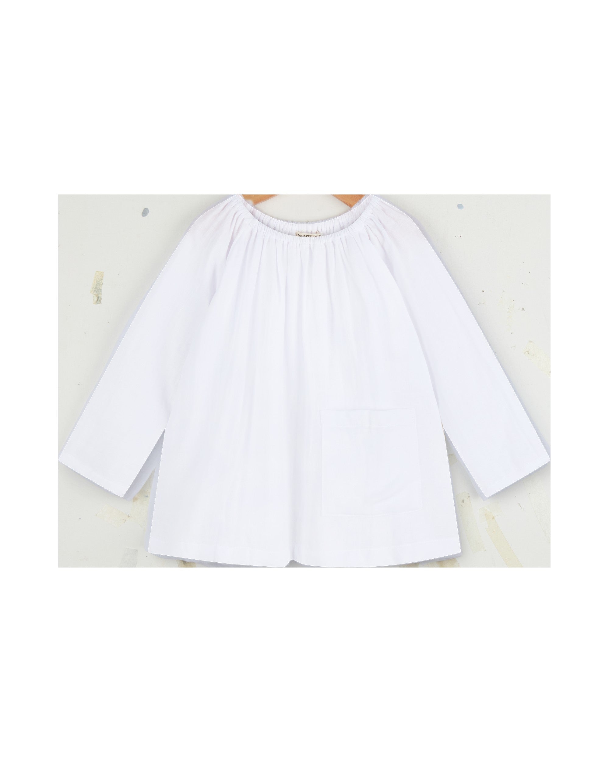 Pocket Smock in White - printebebe.com