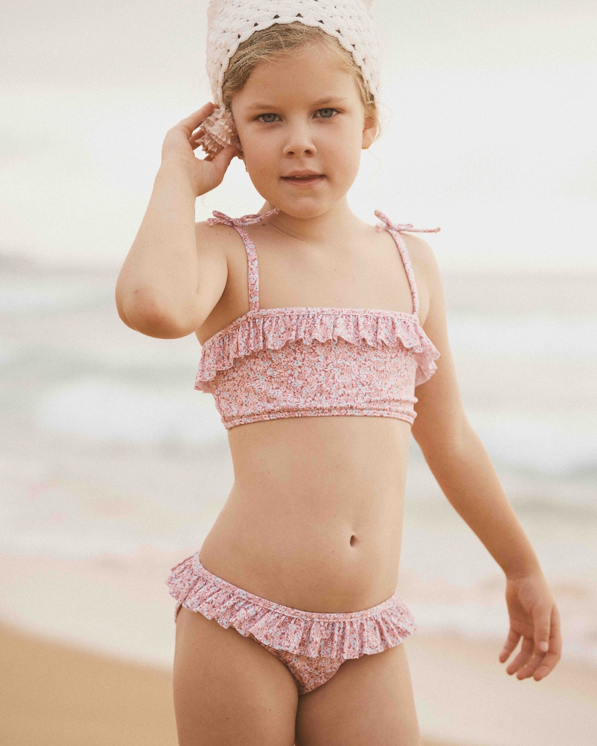 Frill Bikini in Rosewater Mini Flower - printebebe.com