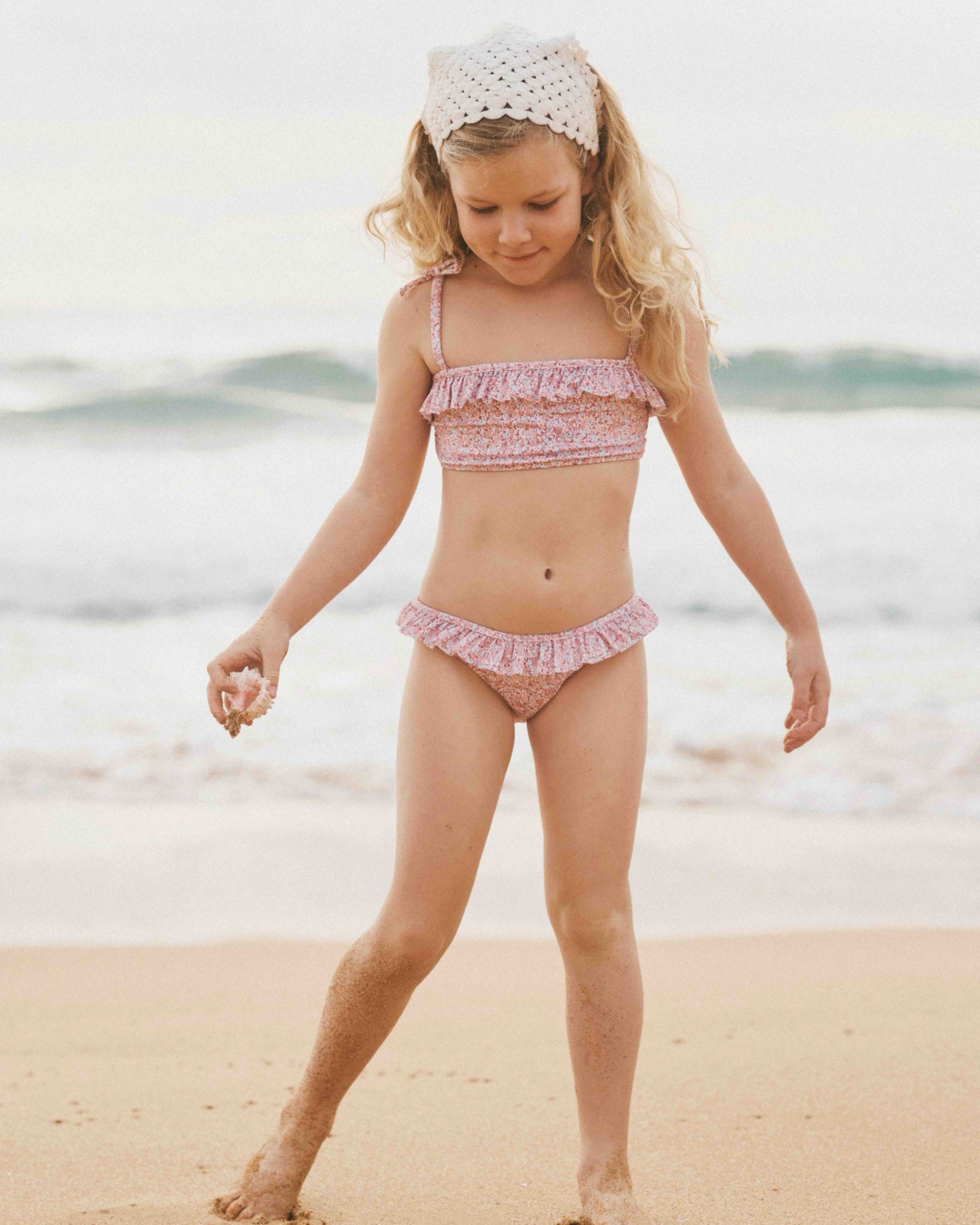 Frill Bikini in Rosewater Mini Flower - printebebe.com