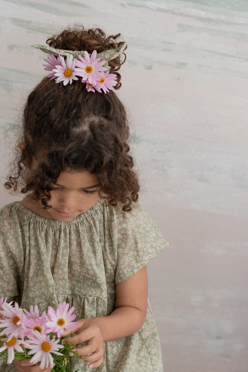 Ruched Skirt in Babyccino Mini Flowers