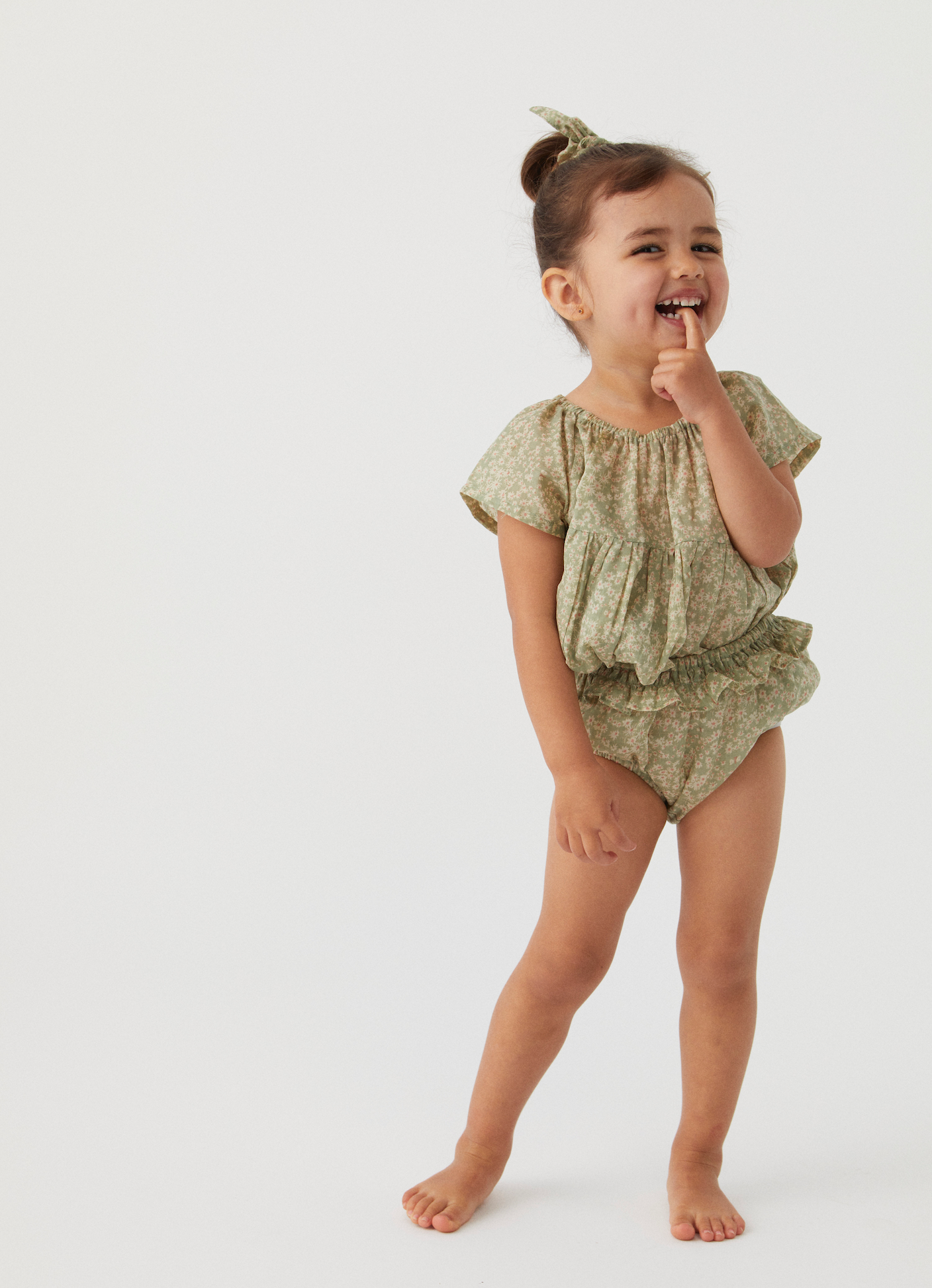 zLa Renta Blouse in Sage Butterflies
