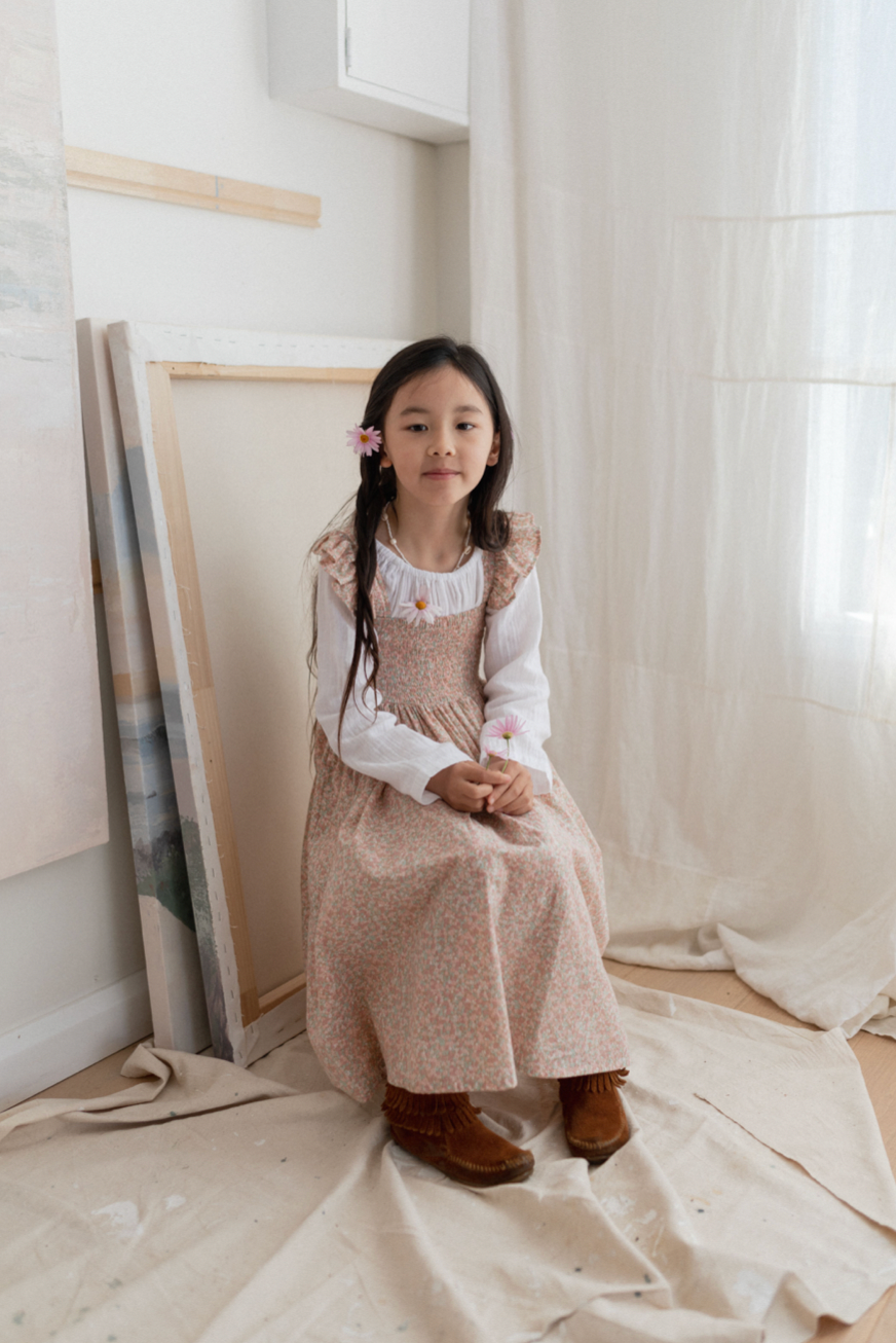 Pocket Smock in White - printebebe.com