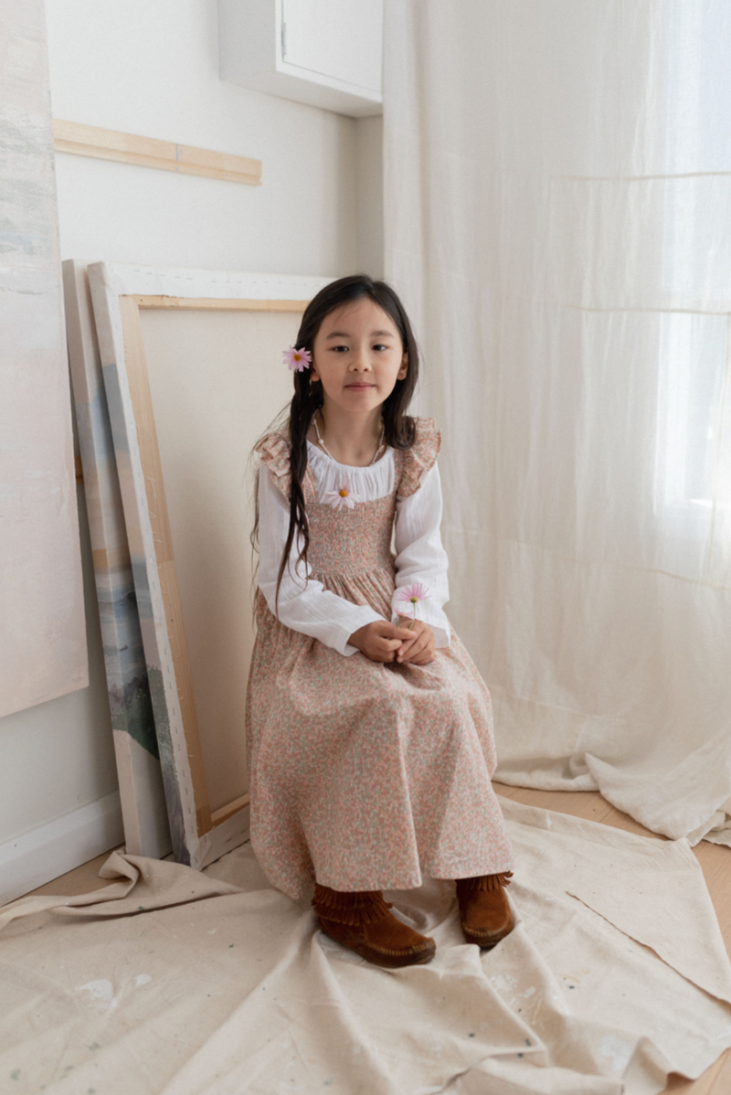 Pocket Smock in White - printebebe.com