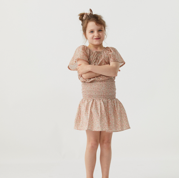 zRuched Skirt in Babyccino Mini Flowers