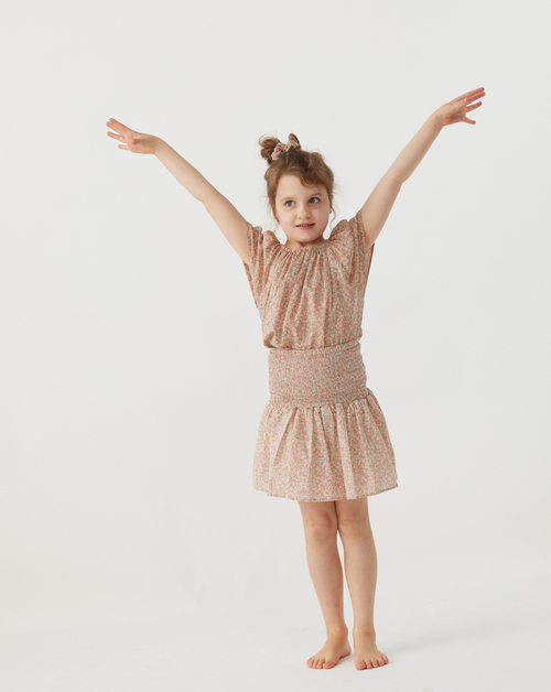 zRuched Skirt in Babyccino Mini Flowers
