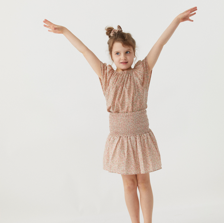 zRuched Skirt in Babyccino Mini Flowers