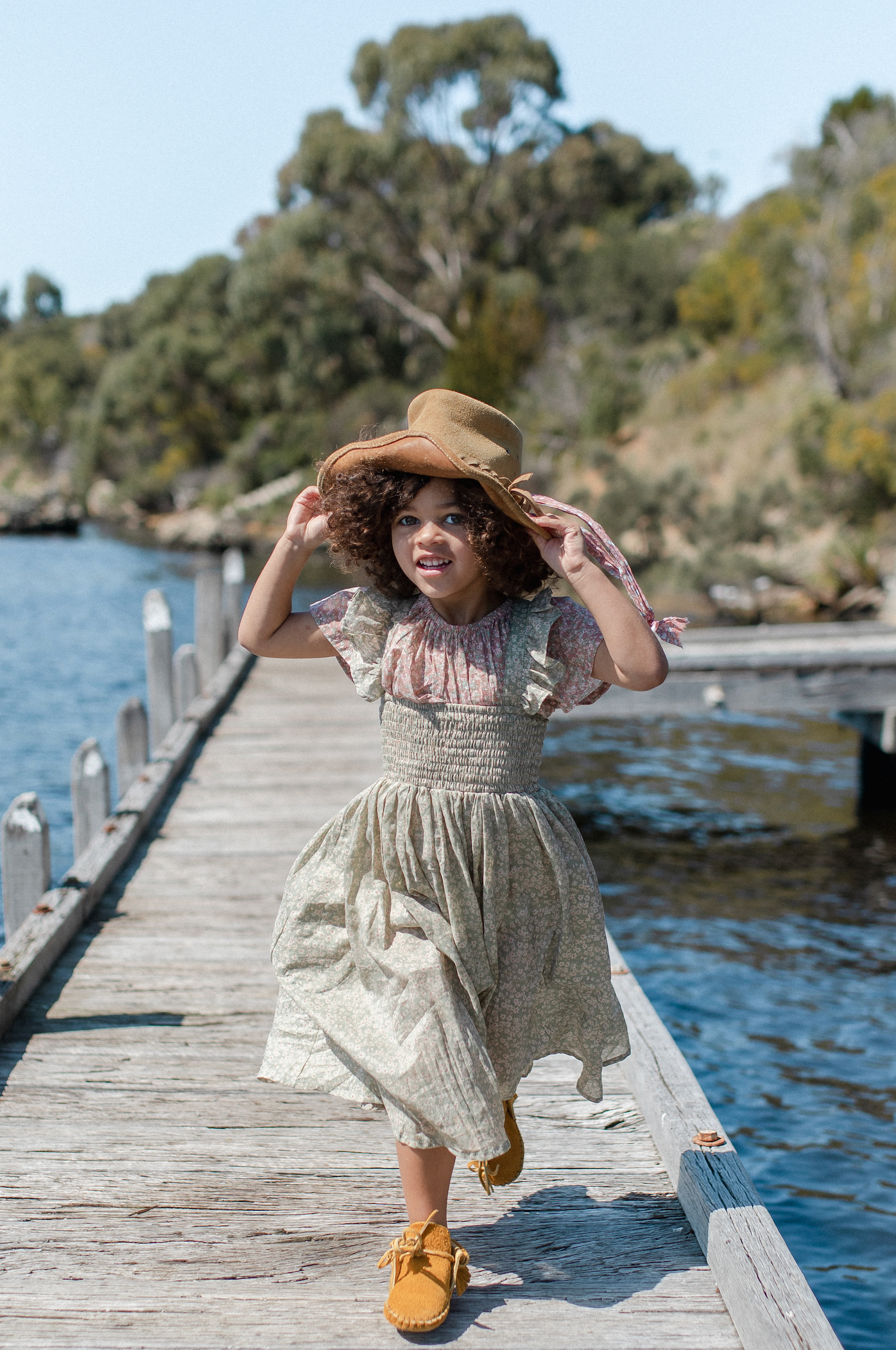 Bonnie Dress in Sage Butterflies